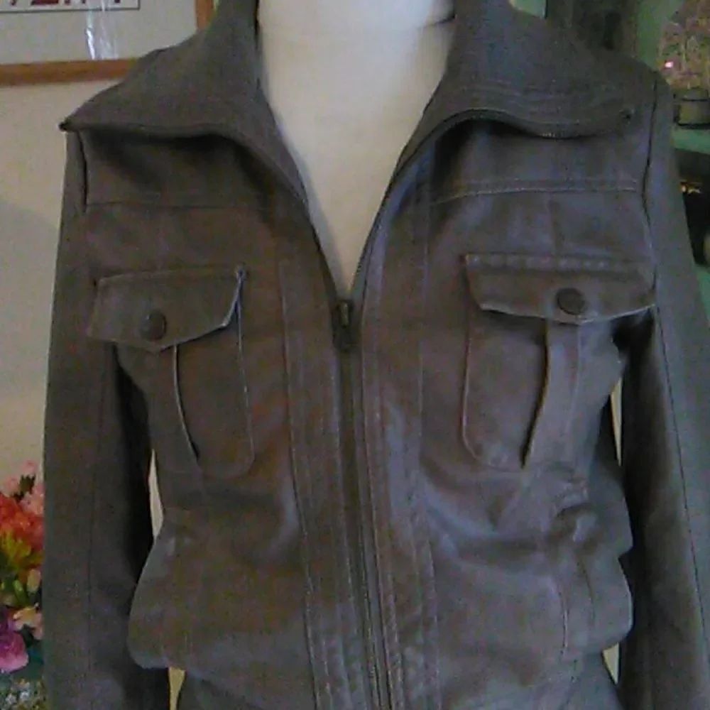 Miss London Faux Leather Bomber Jacket - Picture 13 of 13